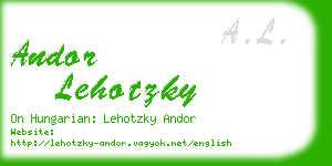 andor lehotzky business card